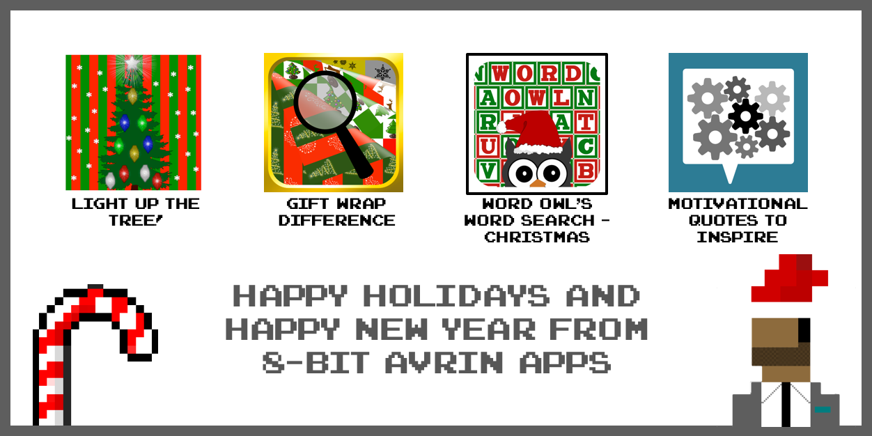 Happy Holidays And Happy New Year 8 Bit Avrin Apps